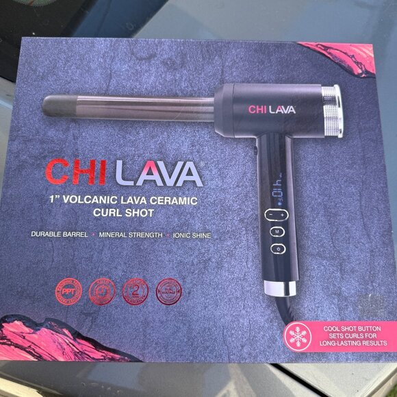 CHI Lava Volcanic Lava Ceramic Curl Shot 1" Barrel Hair Tool For Styling With Io - Picture 1 of 3